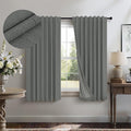 Dark Grey Thermal Curtains 54 Inch Length for Bedroom Thick Linen Textured Dining Room Darkening Blackout Insulated Insulating Sound Proof Window Curtains for Kitchen Back Door Bathroom Charcoal Gray