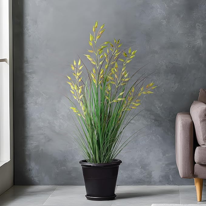 Silk Plants Artificial Plants Artificial Wheat Grass Faux Plants Fake Grass Plant Fake Green Plants Tall Fake Plants Tall Suitable Indoor Home Decor Outdoor Porch Terrace Decor 1PCS(35In