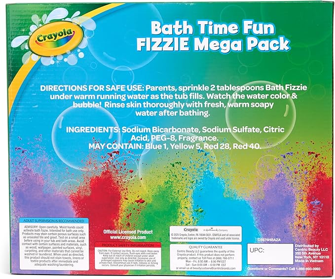 Crayola Bath Fizzies 16 Deluxe Pack, Refreshing Scented Colorful Bath Fizzers for Boys, Girls, & Tweens, 16 Total Fizzies in 4 Assorted Scents & Colors