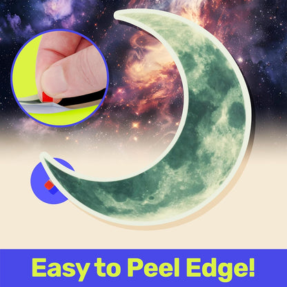 Glow in The Dark Stars and Moon for Ceiling, Luminous Star and Moon Wall Decals, Wall Decor, Sticky Fluorescence Ceiling Stars, Gift for boy and Girl,Kids Nursery Bedroom Living Room(Mixed Colors)