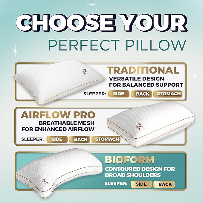 Royal Therapy King Pillows 2 Pack - Shredded Memory Foam Pillows for All Sleep Positions - Medium Firm Pillow with Adjustable Loft, Bamboo Rayon Cover, CertiPUR-US, Oeko-TEX Certified