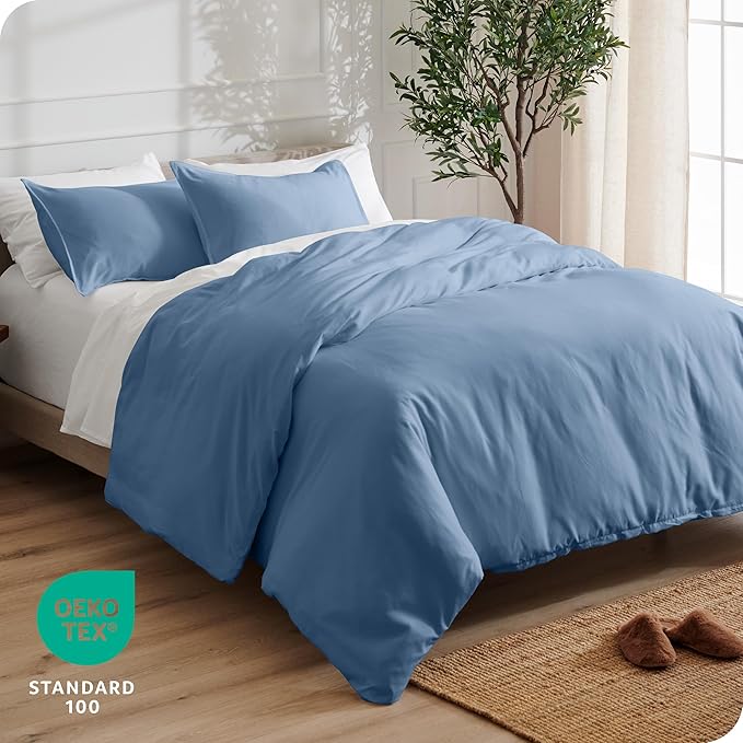 Bare Home Bedding Duvet Cover King Size - Premium 1800 Super Soft Collection - Lightweight, Cooling - Soft Breathable Bedding Duvet Cover (King, Coronet Blue)