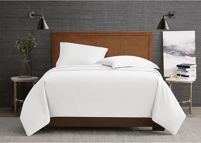 London Fog Garment Wash Solid White King 3 Piece Duvet Cover Set