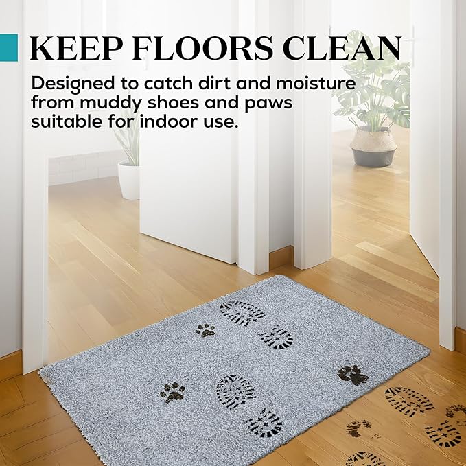 Premium Microfiber Indoor Door Mat – 36"x72" Washable Entry Mat, Non-Slip, Waterproof Backing, Super Absorbent, Low Profile Entryway Doormat for Indoor Entrance