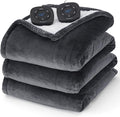 Bedsure Electric Blanket King Size - Dual Control Heated Blanket King Size, Fast Heating with 10 Time Settings & 10 Heat Settings, Warm Gift for Grandma (100x90 inches, Dark Grey)