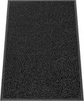 Kuyal Door Mat, 2'x4' Indoor Outdoor Entrance Mat to Trap Dirt and Moisture, Non Slip Waterproof Outdoor Mats, Commercial Floor Inside Outside Entrance, Heavy Duty Durable Welcome Mats, Black