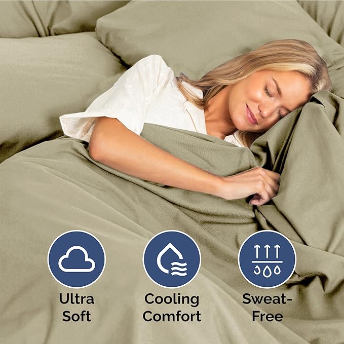 Full Size 4 Piece Sheet Set - Extra Soft, Breathable And Cooling Sheets - Hotel Luxury Durable Bed Sheets for Women & Men - Deep Pockets, Easy-Fit & Wrinkle-Free Sheets - Taupe Oeko-Tex Bed Sheet Set