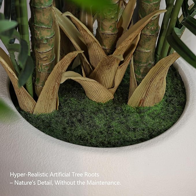 Artificial Palm Tree Plant - 7FT Tall Fake Tree with Realistic Look & UV Protection - Large Indoor Outdoor Faux Floor Plant for Home Office Decor