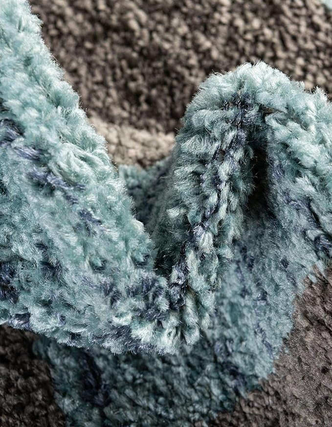 Unique Loom Autumn Collection Area Rug - Providence (2' 7" x 12' Runner, Blue Gray/ Light Brown)