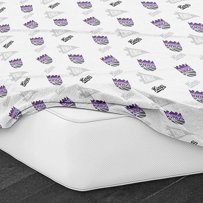 Northwest Officially Licensed Sacramento Kings NBA Twin Size Sheet Set – Soft Team Logo Bedding for Dorms, Bedrooms, Fan Caves & Game Day Style