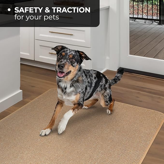 House, Home and More Skid-Resistant Carpet Indoor Area Rug Floor Mat - Pebble Beige - 3 Ft X 3 Ft - Non Slip Rubber Backing, Stain Resistant, Dog Friendly, Living Room Bedroom Kitchen Entryway