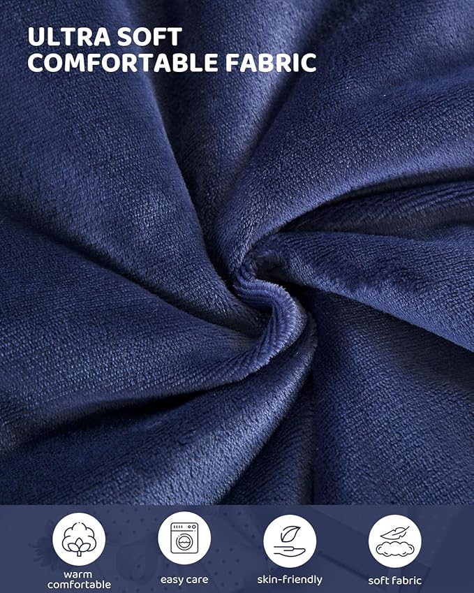 Heated Blanket Electric Blanket Twin Size, Super Soft Cozy Upgraded Flannel Heating Blanket with 9 Heating Levels & 1-9 Hours Auto Off, Fast Heating & Overheat Protection, 62" x 84", Blue