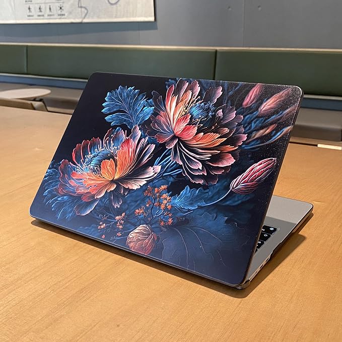 MEEgoodo for MacBook Air 13 inch Case 2021 2020 2019 2018 Released A2337 M1 A2179 A1932 with Touch ID, Plastic Hard Shell & Keyboard Cover Compatible with MacBook Air Case 13.3, Bunch Flowers