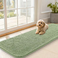 OLANLY Dog Door Mat for Muddy Paws 59x20, Absorbs Moisture and Dirt, Absorbent Non-Slip Washable Doormat, Quick Dry Chenille Mud Mat for Dogs, Entry Indoor Entryway Carpet for Inside Floor, Sage Green