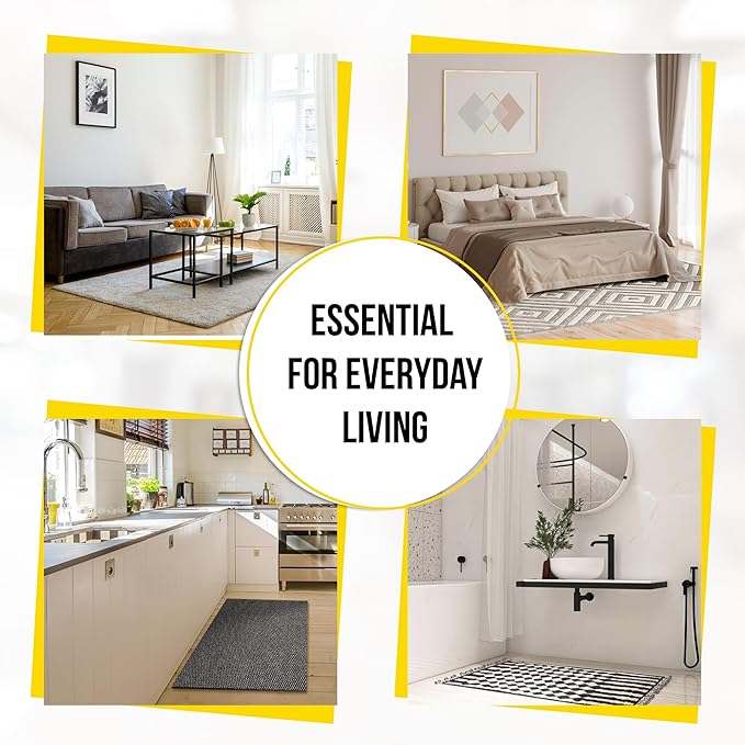 Alien Grip Rug Gripper Carpet Tape - 12pcs, 4x4 in. Anti-Slip Hardwood, Tile Floor, No Damage - Double Sided Reusable, Non Slip Corner Rug Pads - As Seen on TV