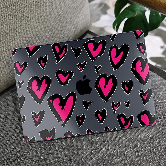 MEEgoodo for MacBook Air 13 inch Case 2021 2020 2019 2018 Released A2337 M1 A2179 A1932 with Touch ID, Plastic Hard Shell & Keyboard Cover Compatible with MacBook Air Case 13.3, Handwritten Heart