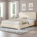 BarnFurin Full Size Bed Frame with Headboard, Cloud Boucle Upholstered Platform Bed Frame, Modern Style, Soft Rounded Corners, No Box Spring Required, Easy Assembly, Cream