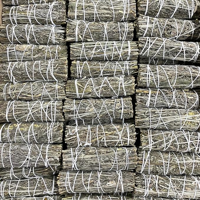 NessaStores 100 Dried Lavender Smudge Sticks, 4 Inch Hand Tied, All Natural, Ethically Sourced for Home Cleansing, Stress Relief, & Clearing Negative Energy. JC-144
