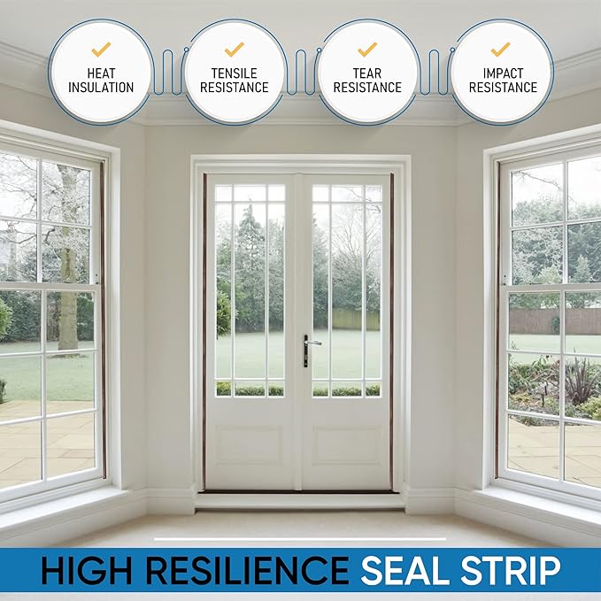 Adhesive V Shape Weatherstrip, Weather Stripping Door Seal Strip Foam Door Frame Insulation Side Jamb Bottom Groove Gap Filler Soundproof V Weatherstripping (Dark Brown, 1/2 in x 1/2 in x 26 Ft)