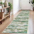 2x8 Modern Abstract Runner Rug for Hallways, Green Grey Multi Super Soft Hallway Decor Kitchen Rugs with Non-Slip, Non-Shedding Washable Rug for Entryway Bedroom Bathroom Laundry Indoor