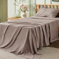 Bedsure Twin XL Sheet Sets Dorm Bedding - 3 Pieces Soft Extra Long Twin Sheets, Hotel Luxury, Easy Care Microfiber for Women, Men, Khaki