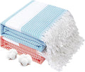 Genovega 2 Packs Oversized Turkish Beach Towels 74"x38" Thin Quick Dry Sand Free Pool Swim Bathing Towel Extra Large Blanket Adult Travel Essentials Accessories Summer Vacation Blue Pink Dot