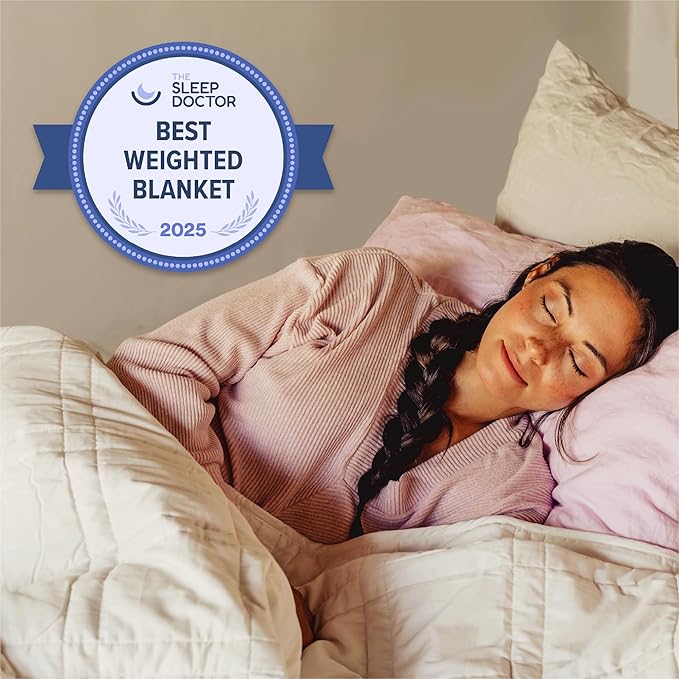 Baloo Weighted Blanket for Adults 12 lb Throw (Moss, 42"x72") | Cool & 100% Cotton | Machine Washable & Dryer Safe | Glass Microbead Fill
