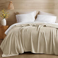 Madison Park King Size Blanket, 70% Rayon Bamboo-Based, 30% Cotton, Breathable for Hot Sleepers Menopause, Ultra Soft and Snag-Resistant, Summer Blanket for Bed or Couch, King 108"x90", Khaki