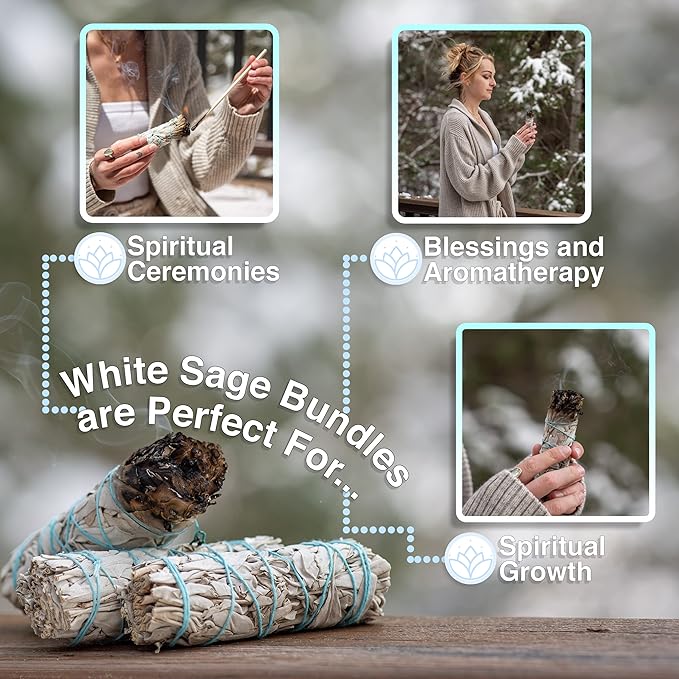 JL Local 100 Wholesale White Sage Smudge Sticks for Cleansing, Purifying & Smudging