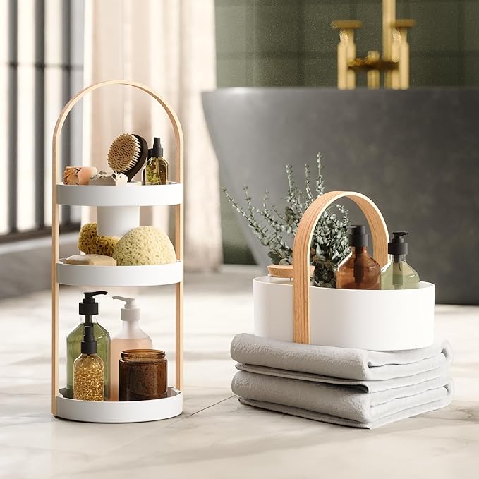 Umbra Bellwood Cosmetic Organizer, White/Natural