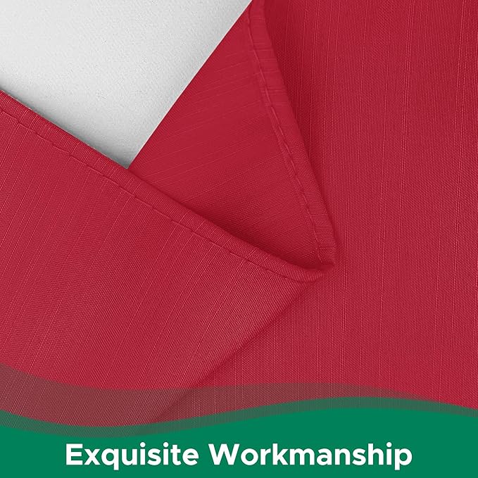 Biscaynebay Wrap Around Bed Skirts for Queen Size Beds 18" Drop, Red Adjustable Elastic Dust Ruffles Easy Fit Wrinkle Resistant Silky Luxurious Fabric Machine Washable