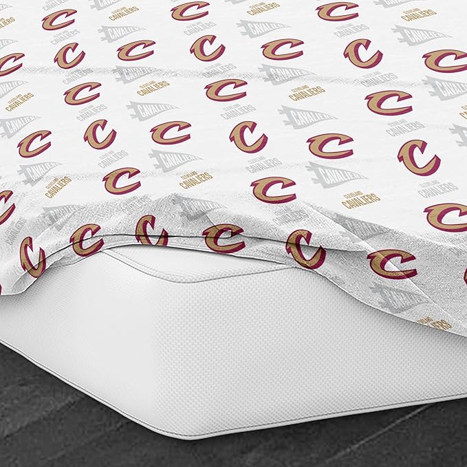 Northwest Officially Licensed Cleveland Cavaliers NBA Twin Size Sheet Set – Soft Team Logo Bedding for Dorms, Bedrooms, Fan Caves & Game Day Style