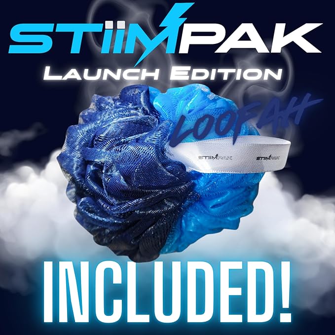 Shower Steamers | Stocking Stuffers | SYNERGY | XXL 80g | Intimacy & Self Care Aromatherapy | Caffeine, L-Theanine & Menthol | Christmas Gift for Women | Strawberry Vanilla | STiiMPAK (8 Pak + Loofah)
