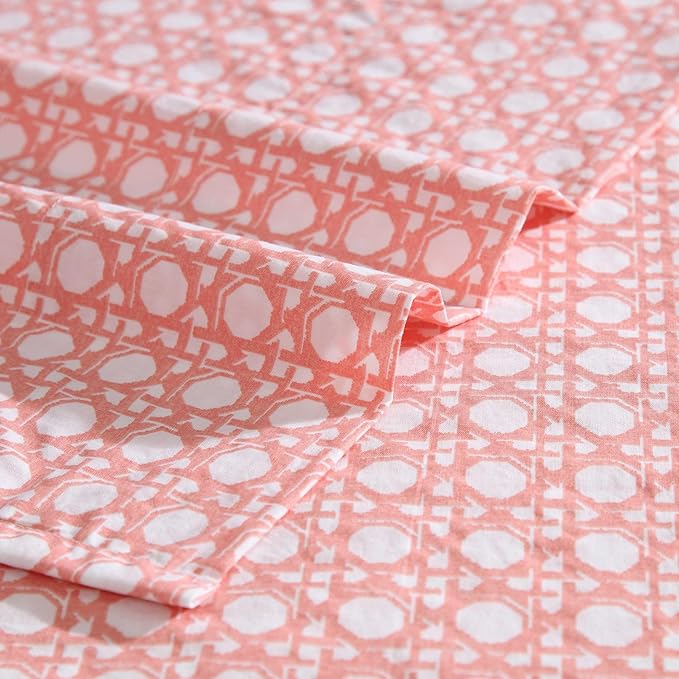 Tommy Bahama - Queen Bed Sheets, Crisp & Cool Cotton Percale Bedding with Matching Pillowcases, Lightweight Bed Set, Oeko-Tex Certified (Bahama Isle Orange)