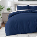 Bare Home Bedding Duvet Cover Queen Size - Premium 1800 Super Soft Duvet Covers Collection - Lightweight, Cooling Duvet Cover - Soft Breathable Bedding (Queen, Dark Blue)