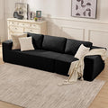 106" 3-Seater Sofa, Cloud Modular Sofa with Certified Foam, Upholstered Floor Sofa with Deep Seat, Upholstered Sofa for Bedroom Living Room, No Assembly Required (Black, Teddy Boucle)