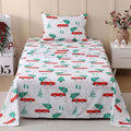 JSD Red Cars Christmas Kids Sheet Set Twin Size, 3 Piece Soft Holiday Printed Microfiber Bed Sheets Deep Pocket