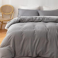 1000 Thread Count King Duvet Cover 100% Egyptian Cotton Hotel Luxury Quality 1 Piece Comforter Cover All Season Breathable Zipper Closure & Corner Ties (Cal King/King, Light Grey)
