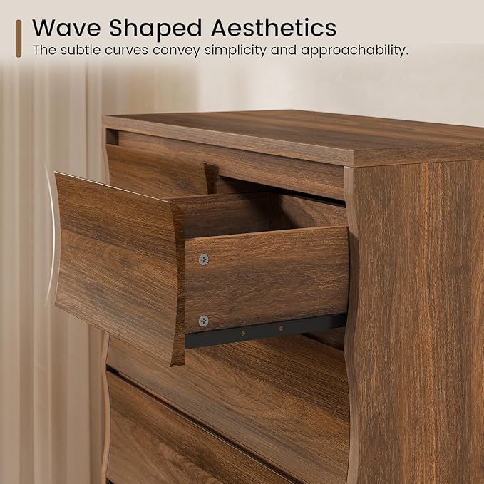 Tall Dresser for Bedroom, 52.8" Tall Dresser with 7 Drawers, Wood Dressers & Chests of Drawers, Accent Upright Drawer Organizers for Closet, Hallway