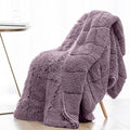 Wemore Shaggy Long Fur Faux Fur Weighted Blanket, Cozy and Fluffy Plush Sherpa Long Hair Blanket for Adult 20lbs, Fluffy Fuzzy Sherpa Reverse Heavy Blanket for Bed, Couch, Pink Purple, 60 x 80 Inches