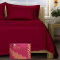 Mayfair Linen 100% Egyptian Cotton Sheets King Size - Luxury 1200 High Thread Count Egyptian Cotton King Size Sheets Set (4 PC, Burgundy), Soft, Cooling, 17" Deep Pocket Sateen Weave Hotel Bedding