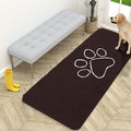 OLANLY Dog Door Mat for Muddy Paws 59x24, Paw Print Design, Absorbs Moisture and Dirt, Absorbent Non-Slip Washable Doormat, Quick Dry Chenille Mud Mat for Dogs, Entry Indoor Entryway Carpet, Brown