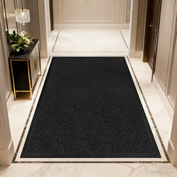 3ft x 23ft Front Door Mat Indoor Outdoor Entrance, Commercial Heavy Duty Entryway Matt, Non-Slip Rubber Backing Low Profile Doormat, Waterproof Dirt Trapper Welcome Mat for High Traffic Area