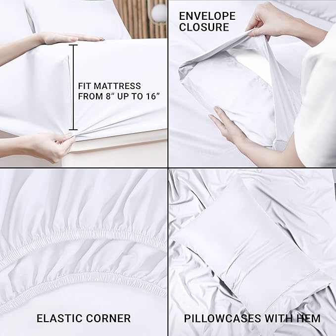 Utopia Bedding Twin XL Bed Sheets Set - Pack of 10 Sheet Sets - Perfect for Spa, Hotel, & Guest Bedroom - Brushed Microfiber - Shrinkage and Fade Resistant - Easy Care (White)