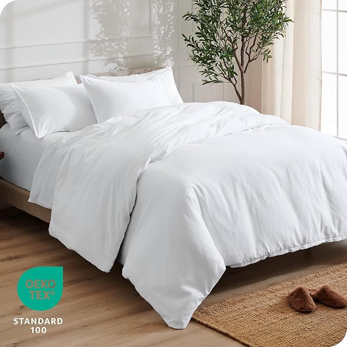 Bare Home Bedding Duvet Cover Extra Long - Premium 1800 Super Soft Collection - Lightweight, Cooling Duvet Cover - Soft Breathable Bedding (Twin/Twin XL, White)