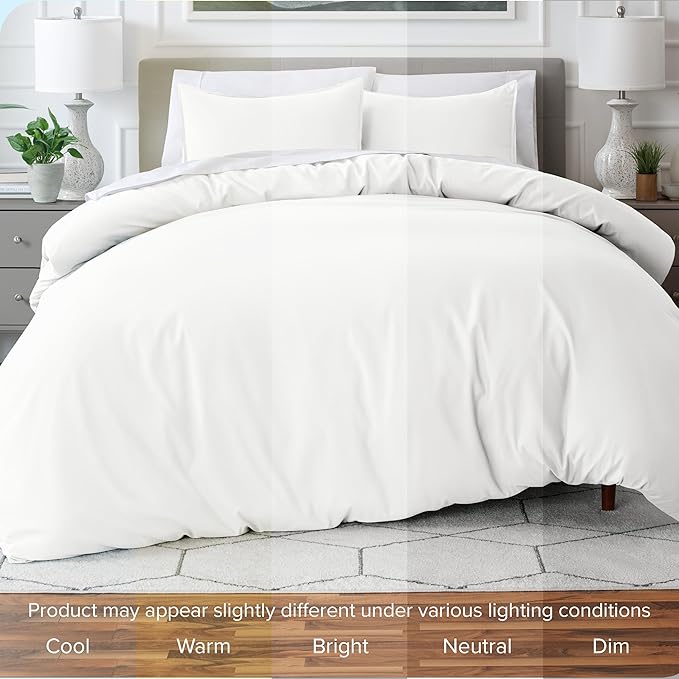 Bare Home Bedding Duvet Cover King Size - Premium 1800 Super Soft Collection - Lightweight, Cooling - Soft Breathable Bedding Duvet Cover (King, Cream)