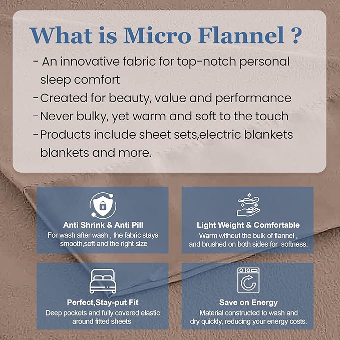 Thermee Micro Flannel King Size Blankets, Lightweight All Seasons Cozy Blanket, Throw Blankets for Home and Living Room, Comfy & Soft Blanket for Couch, Machine Wash, No Pilling - Acorn