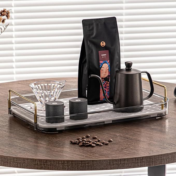 Seoneiro Whiskey Tray, Glass Cup Rack, Mug Holder, Coffee Cup Organizer, Bathroom Countertop with Drain Board Wine Glass Decorative Organizer, Food Tray, Kitchen Spice Rack