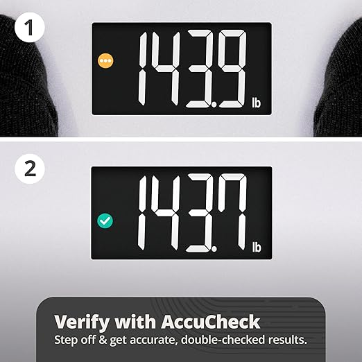 Greater Goods Digital AccuCheck Bathroom Scale for Body Weight, Capacity up to 400 lbs, Batteries Included, Pearl Gray