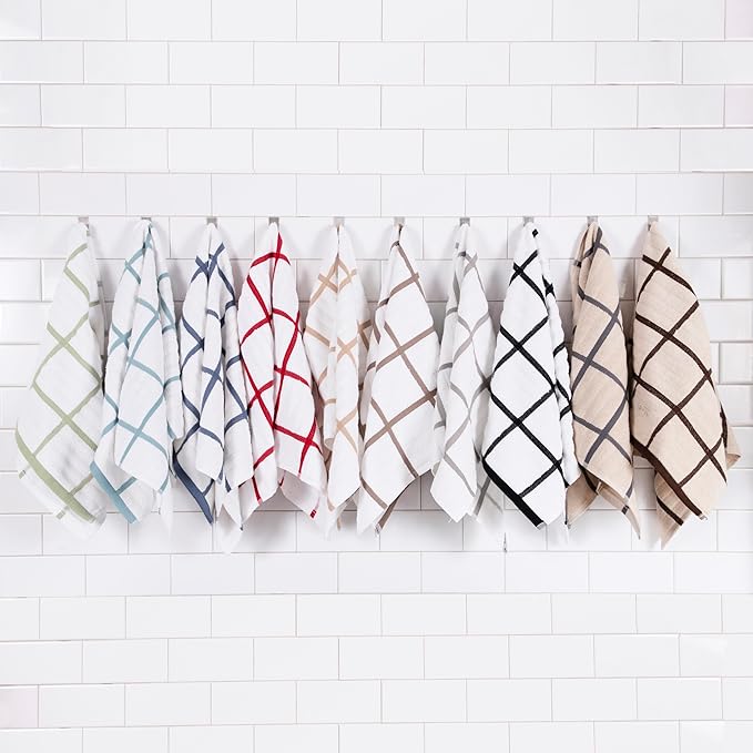 All-Clad Checked Kitchen Towel: Highly Absorbent, Super Soft Long Lasting - 100% Cotton, 17"x30" Tea Towel for Cleaning & Drying Dishes, Pans, Glassware, or Countertops, (1-Pack), Chili